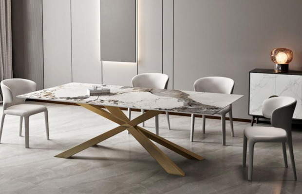 Ontwerp woonkamertafels eetkamer 180x90cm meubels tafel eettafel roestvrijstalen x-benen