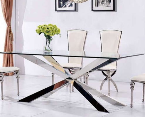 Luxe tafelontwerp eetkamer 180x90cm Eettafels glasmeubels Designtafels Nieuw