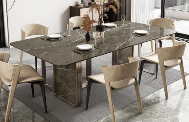 Luxe eettafel tafel Metaal Tafels Hoogglans Eetkamer Ontwerp Modern Eettafels