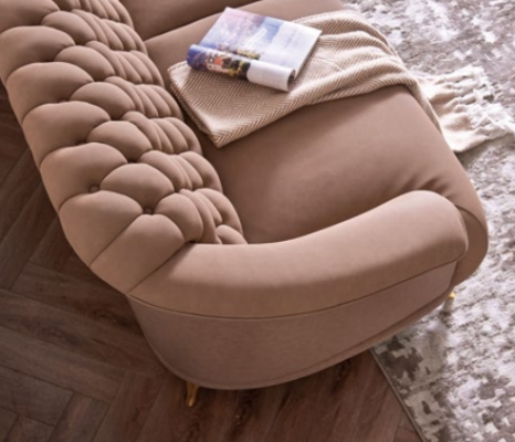 Chesterfield Design Bank Bank Bekleding Zit Set 3+2+1 Leer Luxe