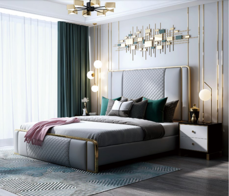 Ontwerper tweepersoonsbed bedhotel luxeslaapkamer 140/160x200cm leer