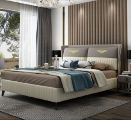 Ontwerper tweepersoonsbed Bed hotel luxe slaapkamer 150/180x200cm leer nieuw