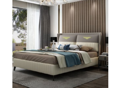 Ontwerper tweepersoonsbed Bed hotel luxe slaapkamer 150/180x200cm leer nieuw