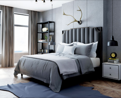 Luxe slaapkamer tweepersoonsbed bed 150/180x200cm leer metaal Nieuw hotel