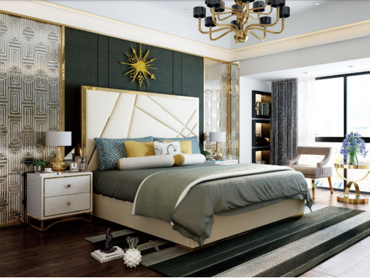 Ontwerpers Tweepersoonsbed Bed Hotel Decoratie Luxe Slaapkamer 180/200x200cm Leer