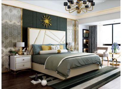 Ontwerpers Tweepersoonsbed Bed Hotel Decoratie Luxe Slaapkamer 180/200x200cm Leer