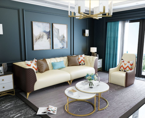 Ontwerper Bank Tafel Rond Tafels Ronde Bank Metaal Glas Decoratie Bijzettafels Wonen