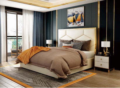 Beddecoratie Kussendesign Luxe Dubbele Hotelbedden Slaapkamer Leer