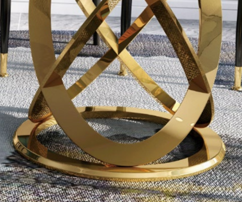 Ontwerp Ronde Eetkamerstoel Set Tafels Metalen Stoelen 4x Stoelen + Tafel