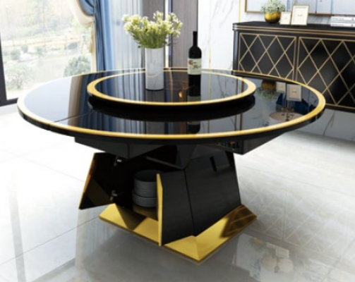 Ontwerper eettafel Ovaal glazen ronde tafels Moderne uitschuifbare