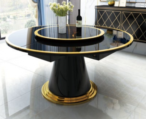 Luxe eettafel Ronde eettafels Draaibare woon eetkamer decoratie Ronde tafel