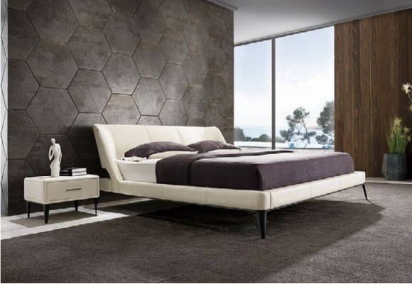 Designer houten bed, luxe meubel, tweepersoons bed, nieuw slaapkamerbekleding