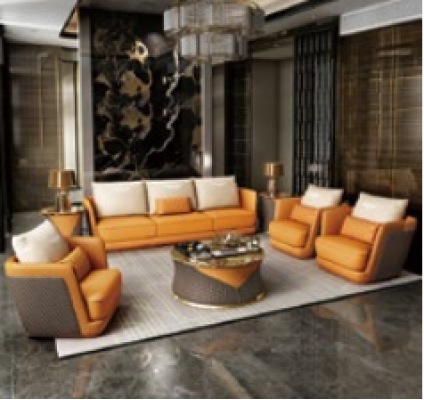 Edle Luxe Klasse Woonkamer Set Garnituur Bank Bank Bekleding 7-delige Set