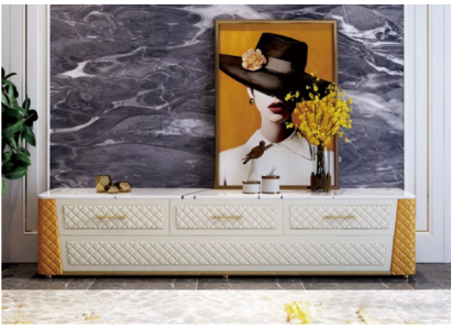 Sideboard TV Lowboard RTV XXL Kast Tafel Woonkamer Hout Marmer