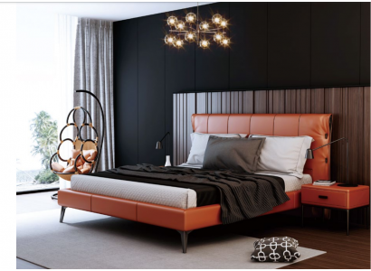 Tweepersoonsbed Bed Huwelijksbed Ontwerp Luxe Luxueus Gestoffeerd Bed Designbed Textiel