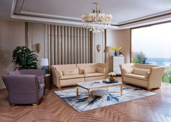 Sofaset Relax 3+2+1 Zits Set Design Banken Beklede Banken Leer