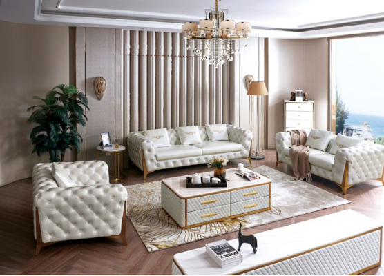 Italiaanse luxe meubels voor de woonkamer, zitbank 3+2+1 bankstel meubels bank