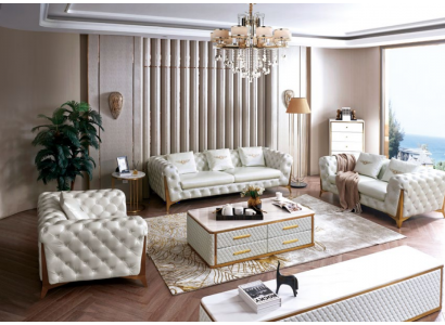 Luxe Chesterfield bankstel 3+2+1 zits met salontafel meubels bank