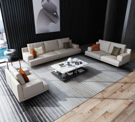 Moderne witte leren bankstel 3+2 zits woonkamer exclusieve bankstellen 2-delig.