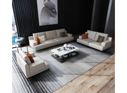 Moderne witte leren bankstel 3+2 zits woonkamer exclusieve bankstellen 2-delig.