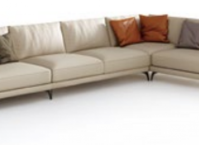 Woonlandschap L-vorm hoekbank bank ontwerp bekleding leer set bankstel