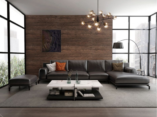 Set bank Designer bank Hoekbank met hocker Stoffering Woonlandschap