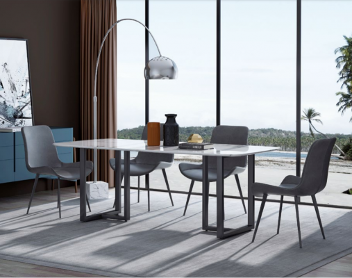 Ontwerp eetkamerset tafel + 4 stoelen zitkussen decoratieset tafels