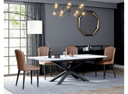 Italiaanse design meubels eettafel kantoor conferentie luxe tafel metaal
