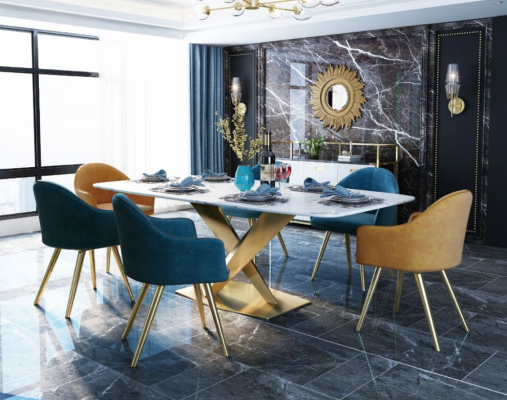 Eettafel Italiaanse designmeubelen Kantoorconferentie Luxe tafel Metaal
