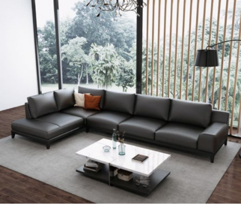 Ontwerper leren bank hoekbank gestoffeerde hoekbank zit hoek L-vormig decoratieve set