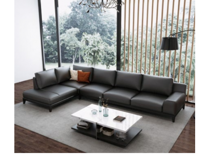 Ontwerper leren bank hoekbank gestoffeerde hoekbank zit hoek L-vormig decoratieve set