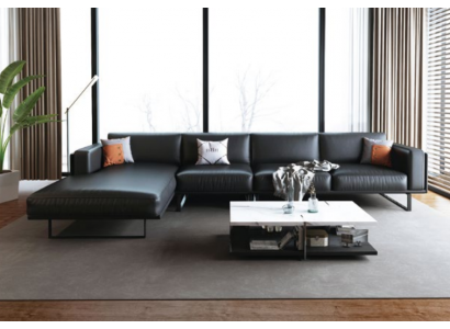 Hoekbank gestoffeerde set decor woonlandschap L-vormig designerbank bank