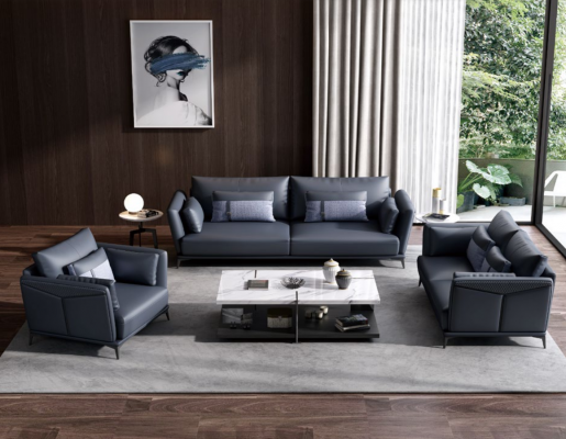 Italiaanse bankstel set 3+2+1 groep leren bank Modern bankstel