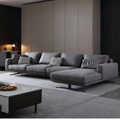 Ontwerper leren bank hoekbank gestoffeerde hoekbank decor zit hoek L-vormige set