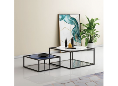 Dubbele set 2x salontafel bijzettafel koffietafel design woonkamertafel
