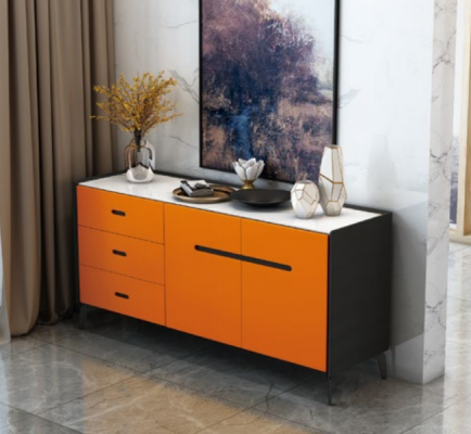 Italiaans designmeubilair hoge commode ontwerpkast kasten oranje
