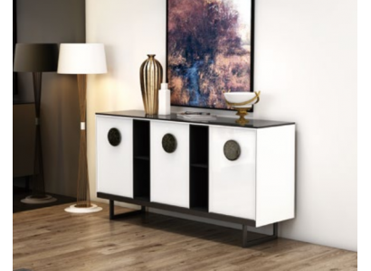 Ontwerper dressoir dressoir kast plank metaal luxe woonkamer