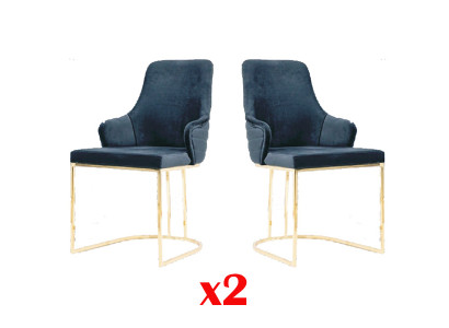 Designer meubels 2x stoel goud woonkamer houten stoelen Italiaanse stijl