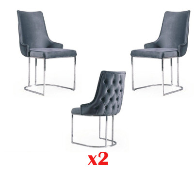 Stoelen Eetkamer Set 2x Stoel Zachte Stoel Italiaanse Stijl