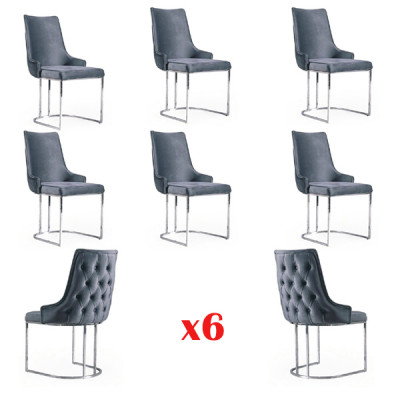 Eetkamerstoelen Chesterfield Fauteuil Modern Set van 6 Stoelen Nieuw
