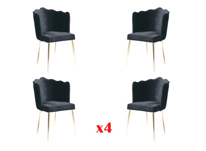 Eetkamerset Eetgroep Modern RVS 4-delig Set Stoelset