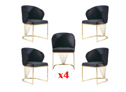 Eetkamerset Eethoek Modern Roestvrij Staal 4-delige set Stoelenset 4x Stoelen Nieuw