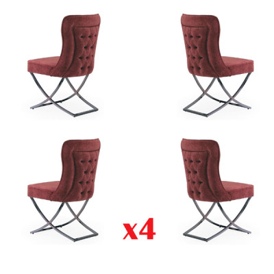 Eetkamerstoelen set design 4 stoelen groep gestoffeerde fauteuil