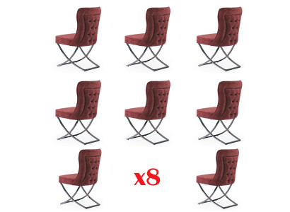 Ontwerp Stoel Set 8 Stoffen Stoelen Horeca Stof Eetkamer Bekleding Groep