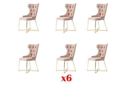 Leenstoel Restaurant Industrie 6x Designstoelen Zitkussen Set Chesterfield