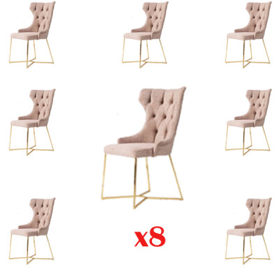Ontwerp 8x stoelen set gestoffeerde eetkamerstoelenset fauteuil