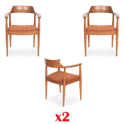 Fauteuilset met 2 zitkussens, klassieke zitkussens van textiel.
