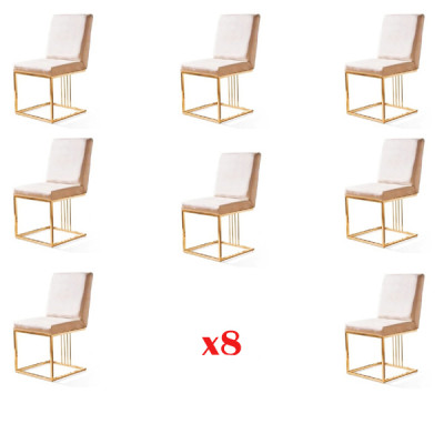 Ontwerp 8x stoelen groep set gestoffeerd horeca nieuw eetkamerstoel set fauteuil
