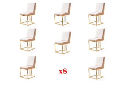Ontwerp 8x stoelen groep set gestoffeerd horeca nieuw eetkamerstoel set fauteuil