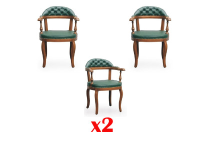Beklede stoelen 2x Fauteuil Woon- en eetkamer Textiel Ontwerper Stoel Luxe
